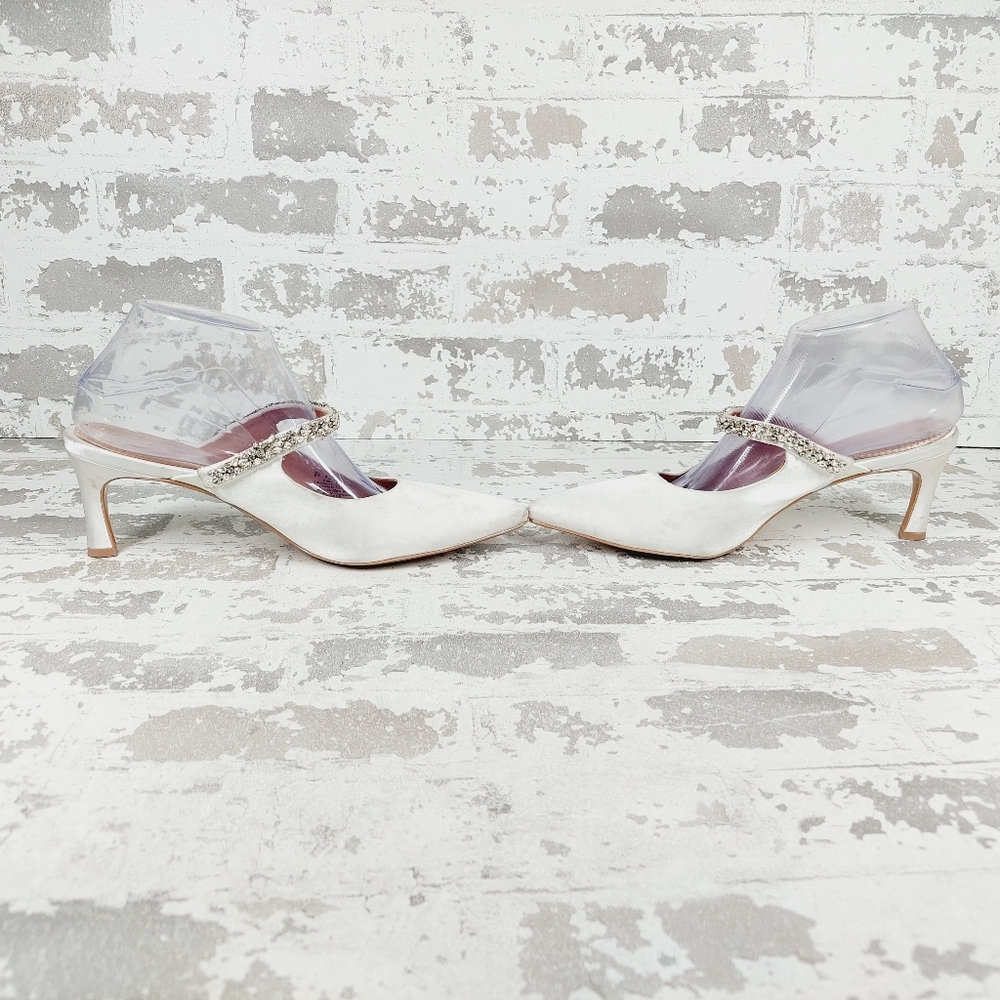 Naturalizer Pnina Tornai Liefde Mules in White Satin Crystal - Picture 8 of 15